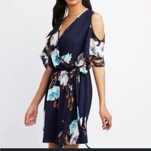 Floral Charlotte Russe Navy Wrap Dress